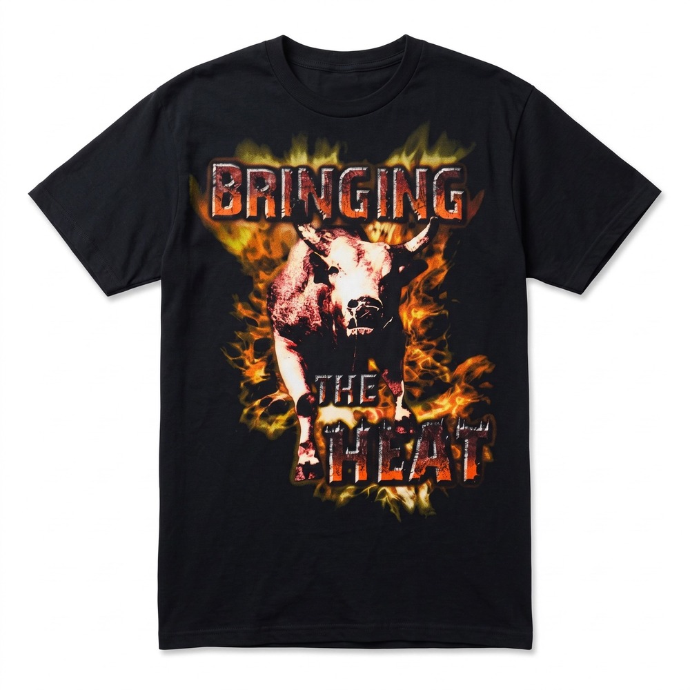 PBR Bringing The Heat Graphic T-Shirt Mens Large Black Bull Rodeo Tee